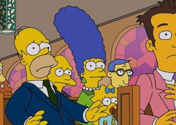 The Simpsons revealed its latest longtime character to kick the bucket on its most recent episode; The Simpsons family are pictured on Season 37, episode 7, titled Sashes to Sashes