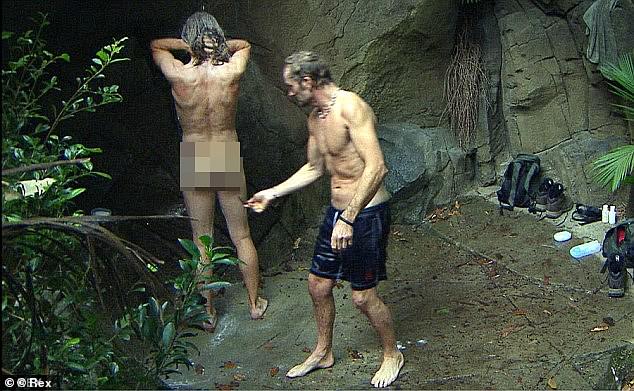 Jimmy Bullard shocked fans after going the whole way and bathing completely in the buff while Carl Fogarty threatened to poke his cheeks with a stick