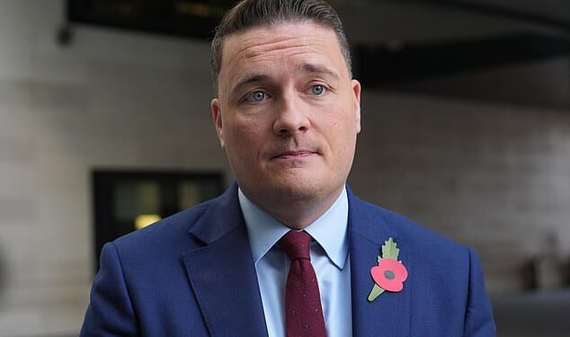 Mr Streeting (pictured) has been locked in an ongoing dispute with the British Medical Association (BMA) since the start of October