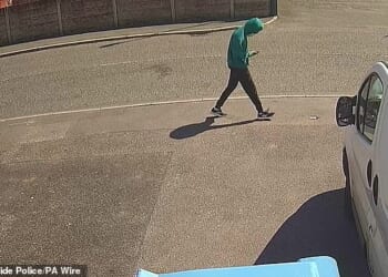 CCTV shows Axel Rudakubana walking to a bus stop on the morning of the attack