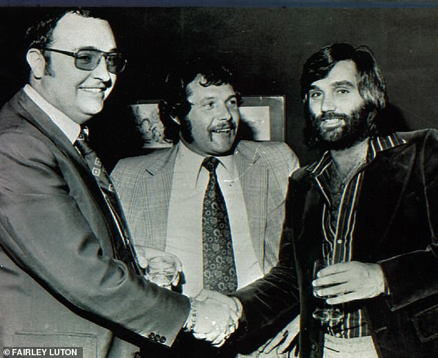 Cheeseman (left) shakes hands with George Best in 1993. Asked if he knows more about the case than has come out about the heist, Cheeseman pauses, and chuckles: ‘I think so’