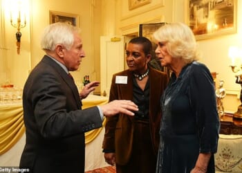 The monarchy has to change to more 'in tune' with the country, David Dimbleby has said. Above: The broadcaster with Queen Camilla at a Clarence House reception in March