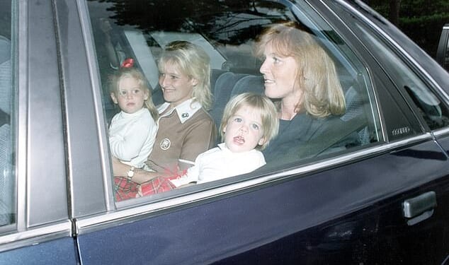 Sarah Ferguson out with daughters Princess Eugenie and Princess Beatrice and Norland Nanny, Alison Wardley