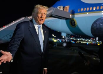 President Donald Trump snapped at reporters before boarding Air Force One on Sunday night as he was grilled over the 'Epstein files' - shortly before he U-turned and told Republicans to vote to vote to release them