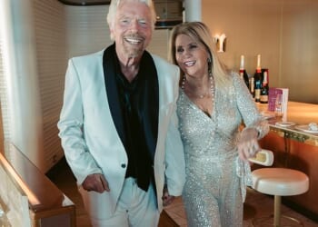 Sir Richard Branson and Lady Joan Branson at her 80th birthday in July. She died on Tuesday