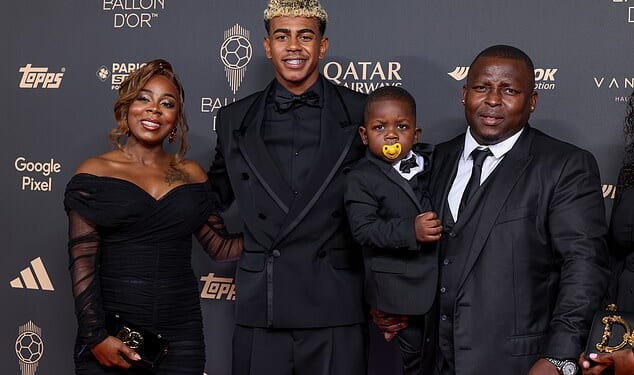 Lamine Yamal failed to win the Ballon d'Or having surrounded himself with his family at the ceremony in Paris