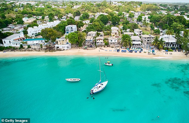 Alleynes Bay on the west coast of Barbados in the Caribbean