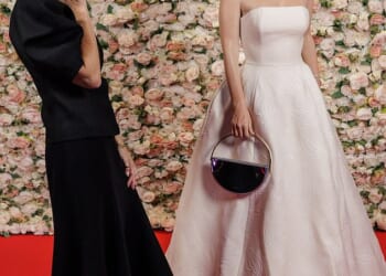 Gillian Anderson was confronted with her wax effigy ahead of its public launch at Madame Tussauds in London on Wednesday morning