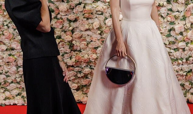 Gillian Anderson was confronted with her wax effigy ahead of its public launch at Madame Tussauds in London on Wednesday morning