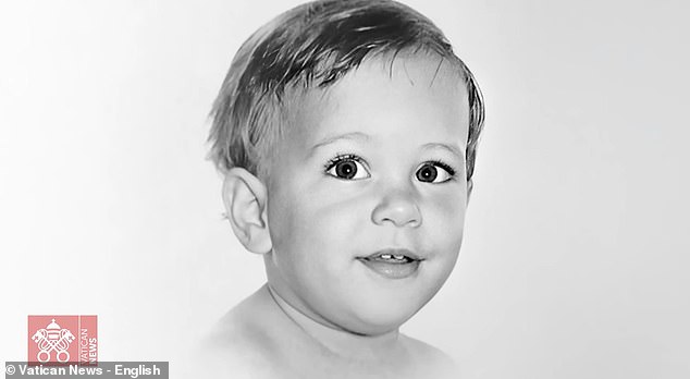 The black and white image, taken from a recent documentary, shows a little boy named Robert Prevost who would one day become Pope Leo XIV