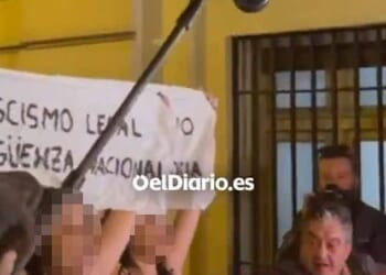 Two activists who were protesting topless against fascism in Spain were sexually assaulted by a man who touched their breasts