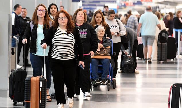 The ground stop was issued at 11.24am because flight delays were averaging 15 minutes and steadily rising