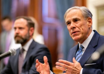 Texas Gov. Greg Abbott speaks during a bill signing in the State Capitol on April 23, 2025, in Austin, Texas.