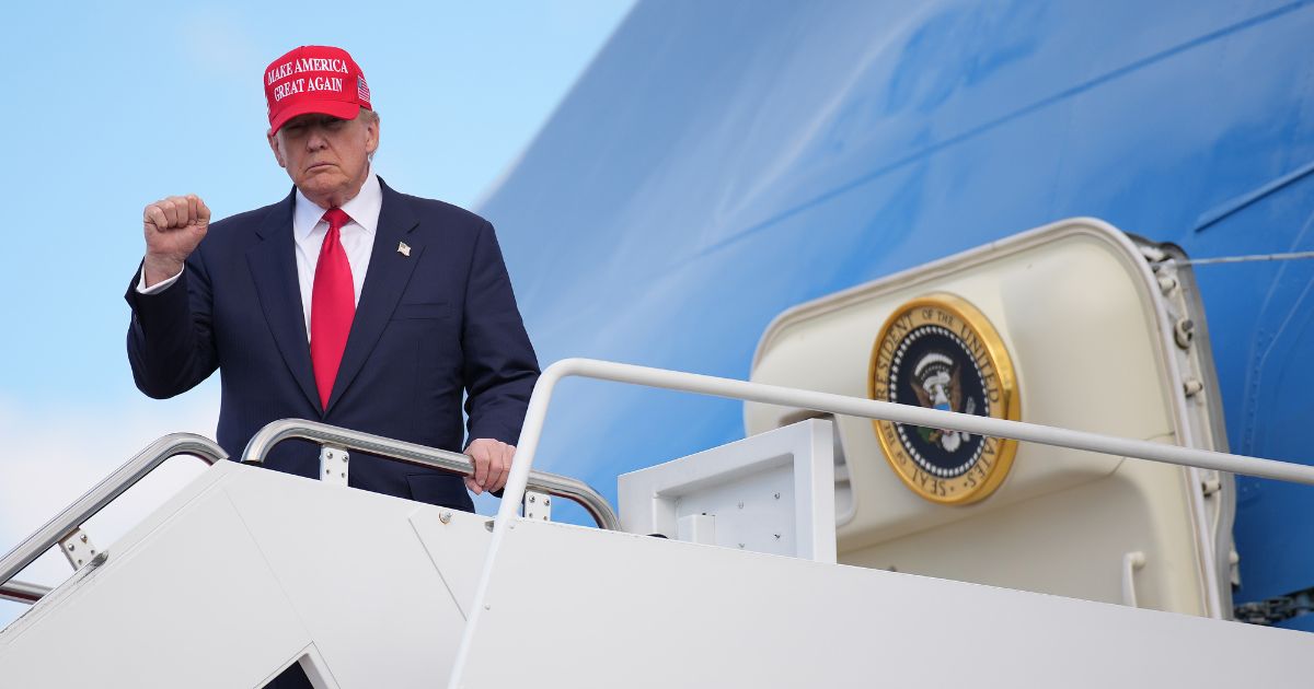 President Donald Trump departs Air Force One on Oct. 30, 2025, at Joint Base Andrews, Maryland.