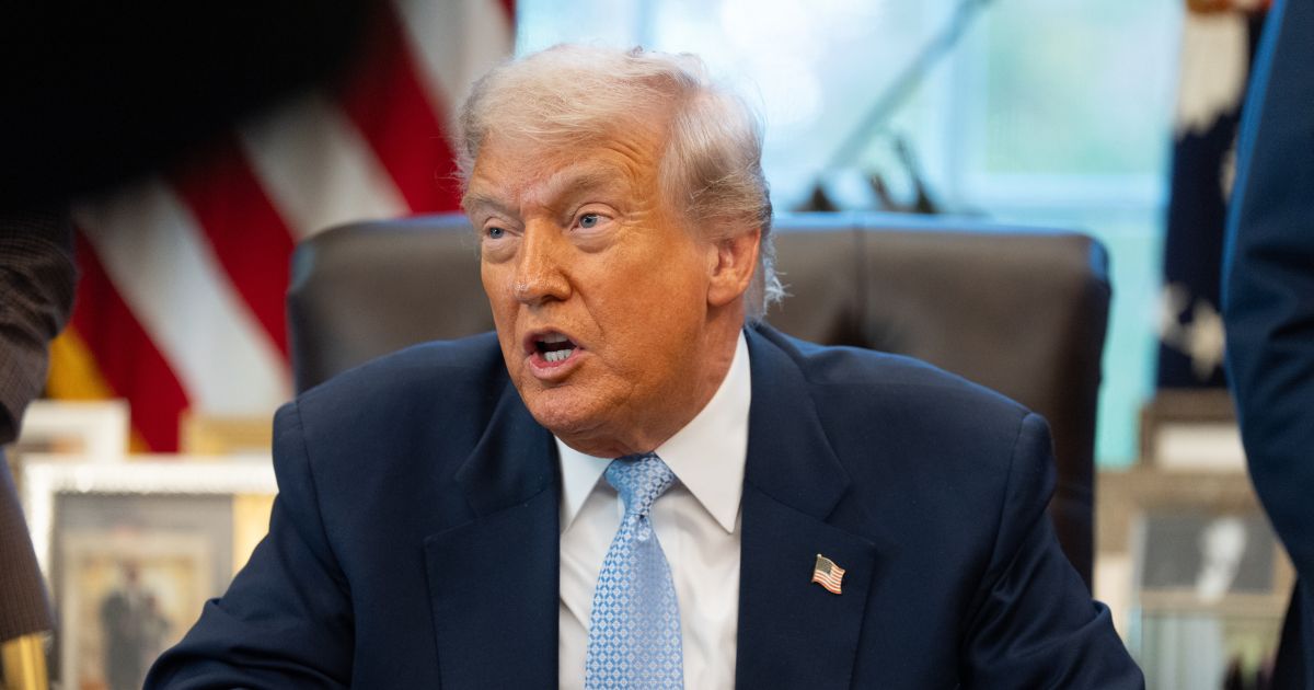 President Donald Trump is pictured during a meeting with the White House Task Force on the FIFA World Cup 2026 in the Oval Office at the White House in Washington, D.C., on Nov. 17, 2025.