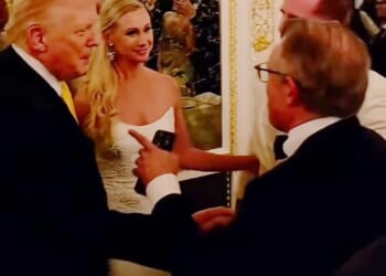 Trump greeted Eric Metaxas at the Friday wedding. During the exchange, Trump said that Metaxas would get him into heaven
