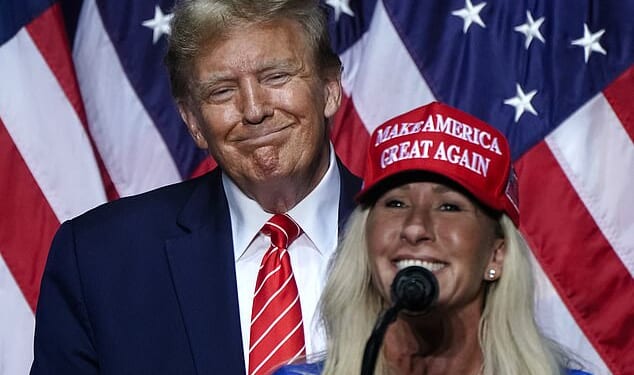 President Donald Trump revealed he would 'love' to see Rep. Marjorie Taylor Greene make a political comeback on Saturday