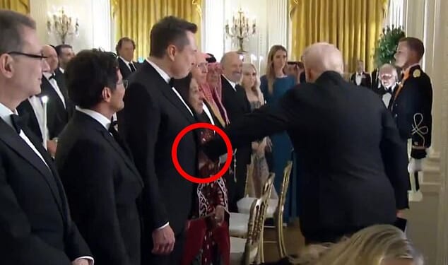 Upon entering the exclusive dinner at the White House on Monday evening, Trump immediately approached Musk and gave him a paternal tap on the belly