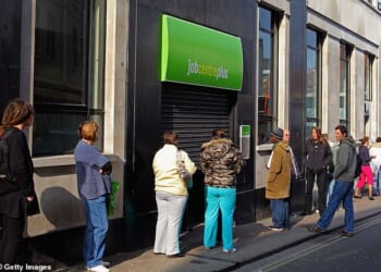 People queueing outside a job centre in Bristol. Today's figures mark the highest rise in unemployment since 2021