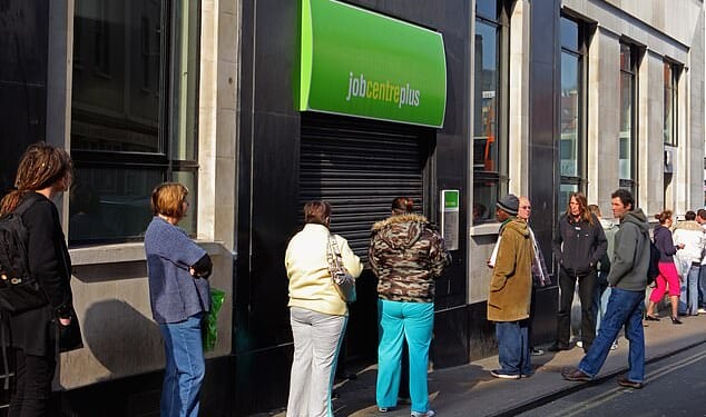 People queueing outside a job centre in Bristol. Today's figures mark the highest rise in unemployment since 2021