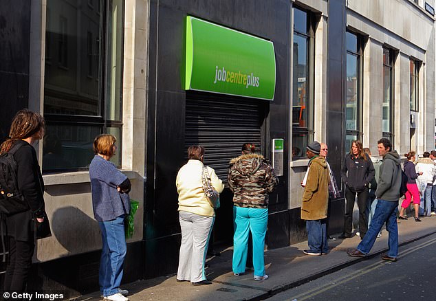 People queueing outside a job centre in Bristol. Today's figures mark the highest rise in unemployment since 2021
