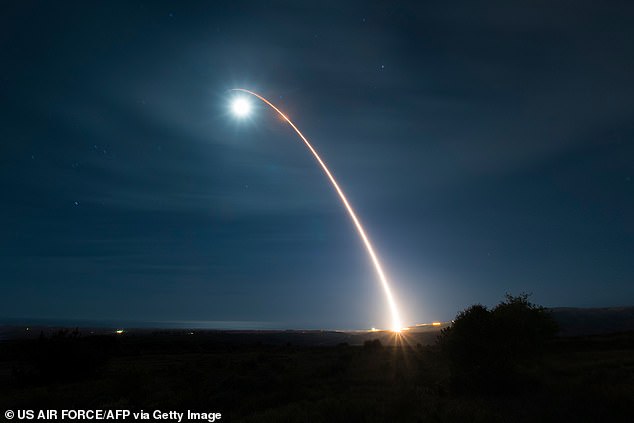 An unarmed Minuteman III intercontinental ballistic missile (ICBM) will be tested in California on Wednesday. Pictured is a previous launch of the ICBM