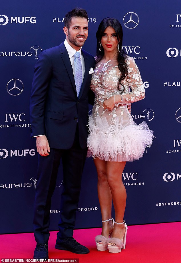 Former Chelsea and Arsenal star Fabregas pictured with Lebanese model Daniella Semaan, 49, in 2019 after they got married following her split with Taktouk