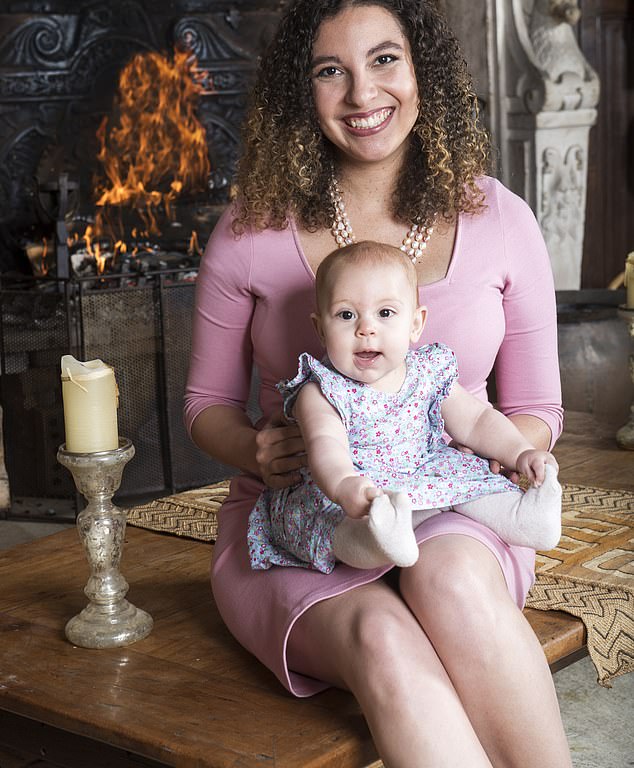 Sir Benjamin already has a daughter, Violet (pictured as a baby in 2022 with mother Sahara Sunday Spain), but now says he wants male heirs to pass his estate on to