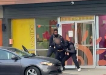 ICE agents arrest an illegal immigrants who was working as a teacher at Rayito de Sol Spanish Immersion Early Learning Center in Chicago, Illinois, on Wednesday.