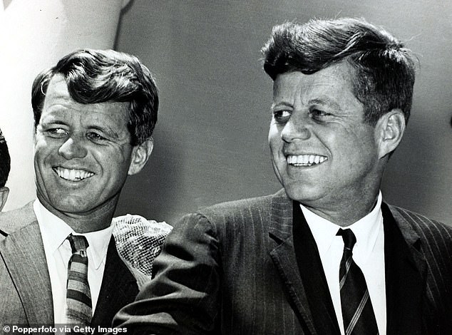 Was she murdered after threatening to expose the secrets of her two most powerful lovers, US President John F Kennedy (right) and his brother Bobby, the attorney general (left)?