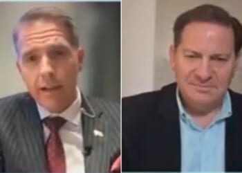 Conservative commentator Scott Jennings, left, told podcast host Mark Helperin that a Tuesday message by six elected Democrats was an attempt to "foment insurrection in the ranks of the military."