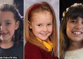 The Southport victims, from left, Bebe King, six, Elsie Dot Stancombe, seven, and nine-year-old Alice da Silva Aguiar