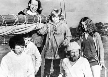 The Robertson family (pictured) had been sailing around the world for 18 months when their boat was attacked by three killer whales. Pictured: Linda (top left), Dougal (bottom right) and children (l-r) Douglas, Sandy, Neil and Anne