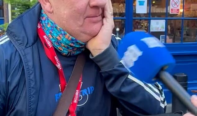 Gary Bellamy, a 54-year-old research nurse from Greenwich, said he was angry that Ms Reeves has increased alcohol duty as he sat outside the pub