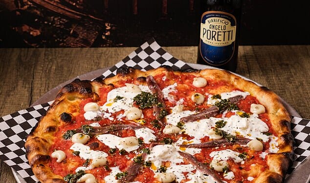 The best pizza in the nation: Short Road Pizza's modified Mariana which consists of  tomato sauce, garlic puree, and chimichurri, stracciatella, anchovies and oregano