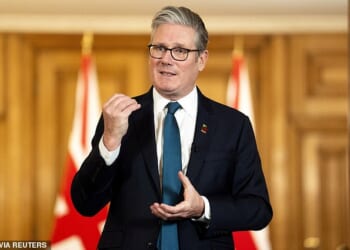 A group of MPs nicknamed the 'drab four' are supposedly plotting to oust Sir Keir (pictured)