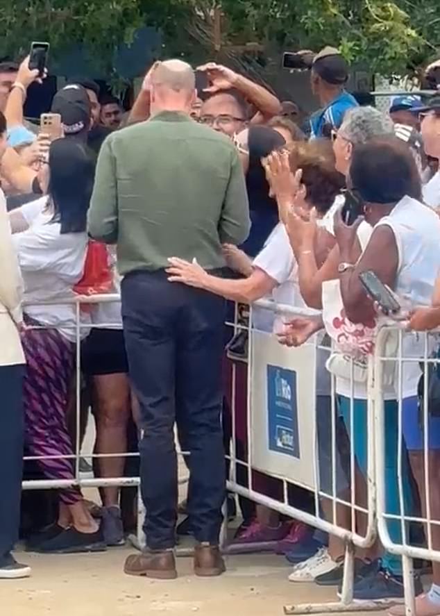Royal fans didn't hold back when it came to touching William on the second day of his trip to Brazil