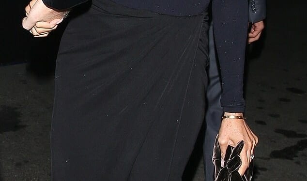 The Duchess of Sussex has set her sights on networking with Amazon founder Jeff Bezos, royal biographer Richard Fitzwilliams has claimed (pictured: Meghan arriving at Kris Jenner's 70th, held at Bezos's Beverley Hill mansion, on Saturday evening)