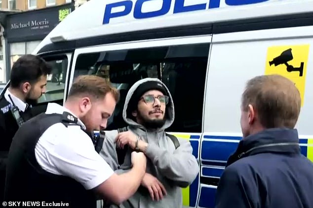 Kaddour-Cherif was filmed being arrested by Met Police officers in Finsbury Park, north London