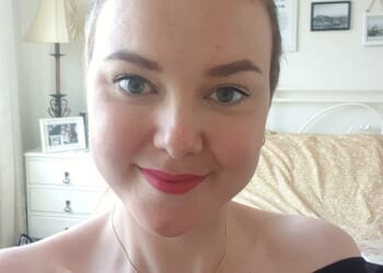 Abi Smith [pictured] has told of how she put her double vision down to air pressure on a plane before finding out it was a sign of a deadly brain tumour