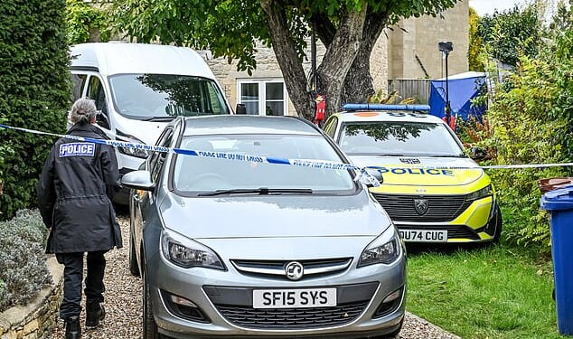 Police at a house in Middle Street, Islip, where a nine-year-old girl died last month. A 49-year-old woman found injured alongside her has now died of her injuries
