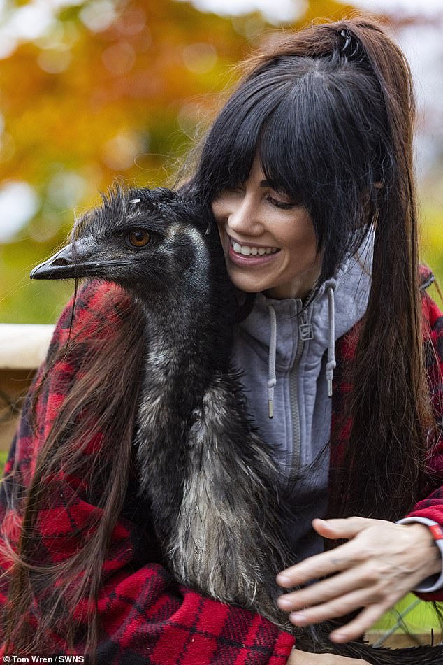 Egg-static: Bird lover Rhi Evans bought an emu egg online three years ago during a late night shopping spree - and is now raising the bird as one of the family