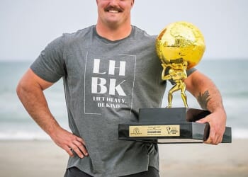 2023 World's Strongest Man Mitchell Hooper, 30, vowed to enter the women's contest next year to protest a transgender athlete who controversially won the top title