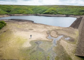 Wesseden Head Reservoir near Huddersfield sitting at just 26 per cent full in June - just before Yorkshire Water implemented its hosepipe ban