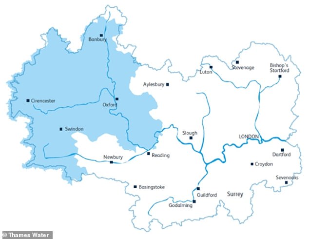 Thames Water activated a hosepipe ban on July 22 for customers in the blue shaded areas, but it was lifted as of today