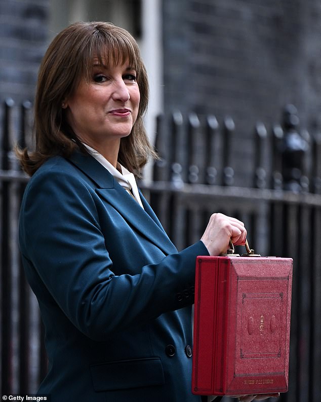 Rachel Reeves pictured on Downing Street with the red Budget Box before her announcement on Wednesday