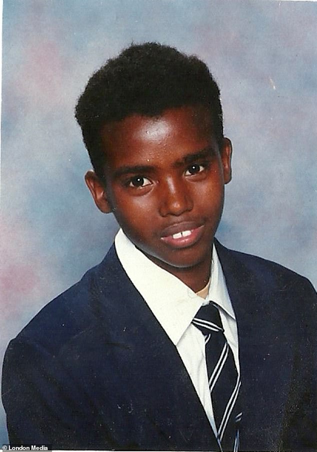 The future Sir Mo Farah at Feltham Community School in West London, aged around 11-years-old