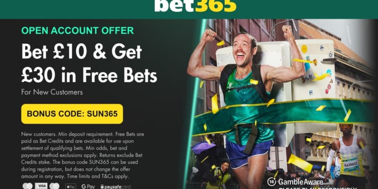 Use SUN365 to claim £30 in free bets