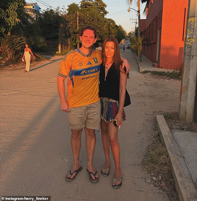 Harry Lineker shared a snap on his Instagram from his trip to Mexico, where he is seen wearing Mexican side Tigres' yellow home shirt