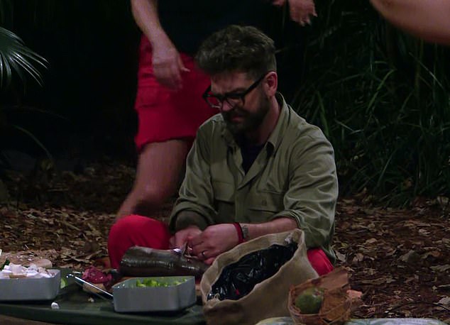 Jack, Kelly's younger brother, had stepped in to help his campmate as she struggled to prepare dinner, politely asking: 'Would you like me to cut up the fish?'